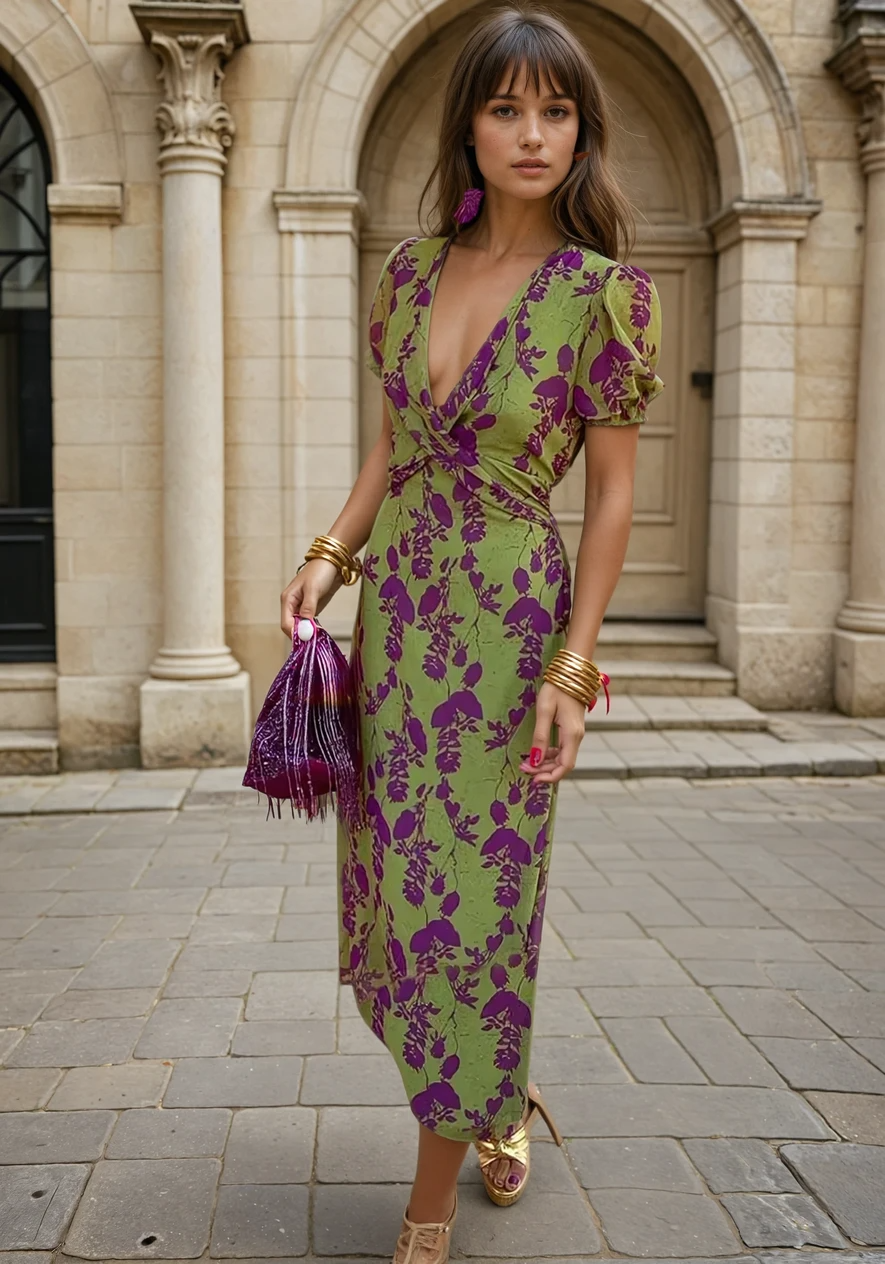 Edmonton Essence™ | Floral Print Maxi Dress + FREE Forever Bonded Bracelet