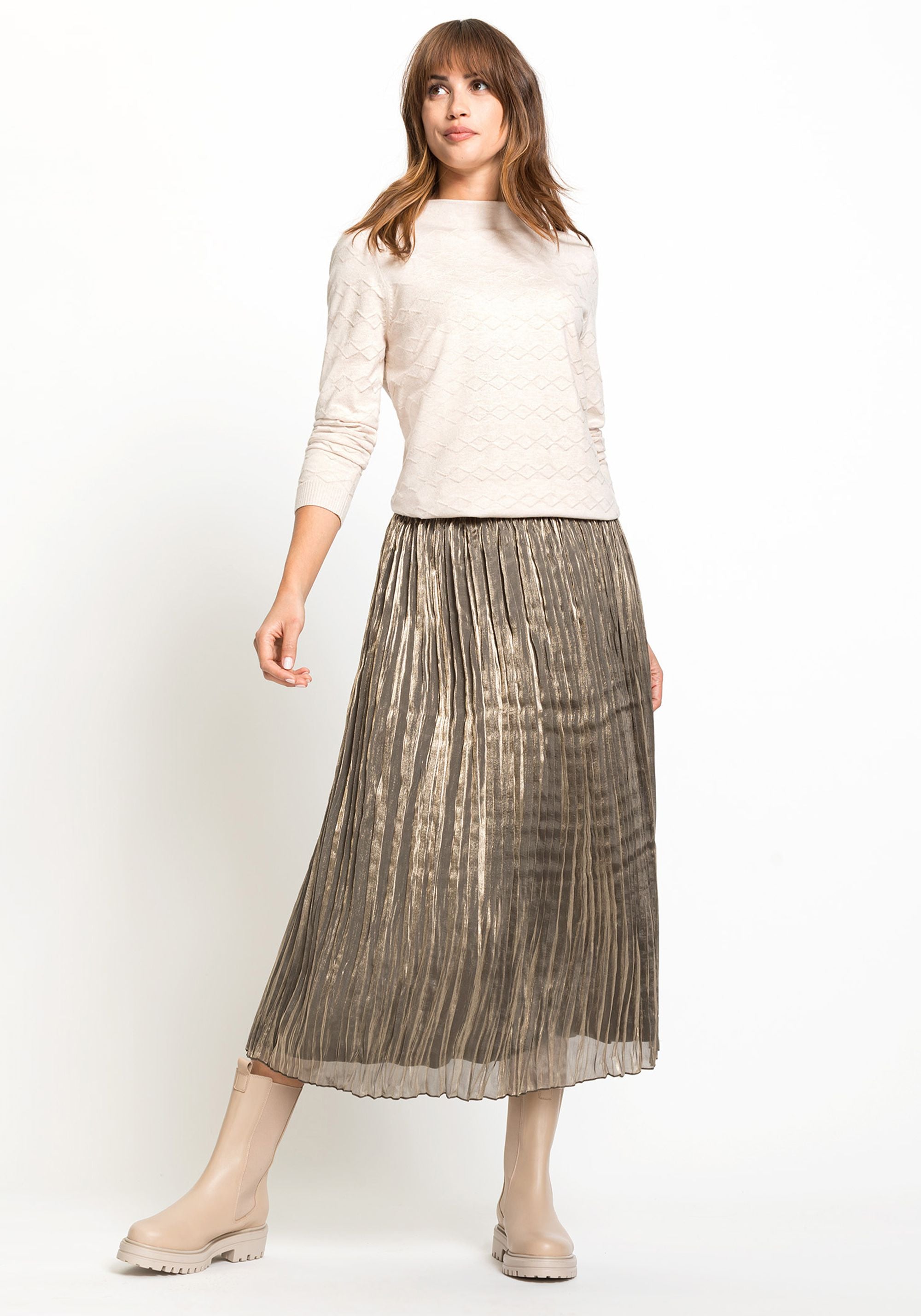 Edmonton Essence™ | Shimmer Pleated Midi Skirt