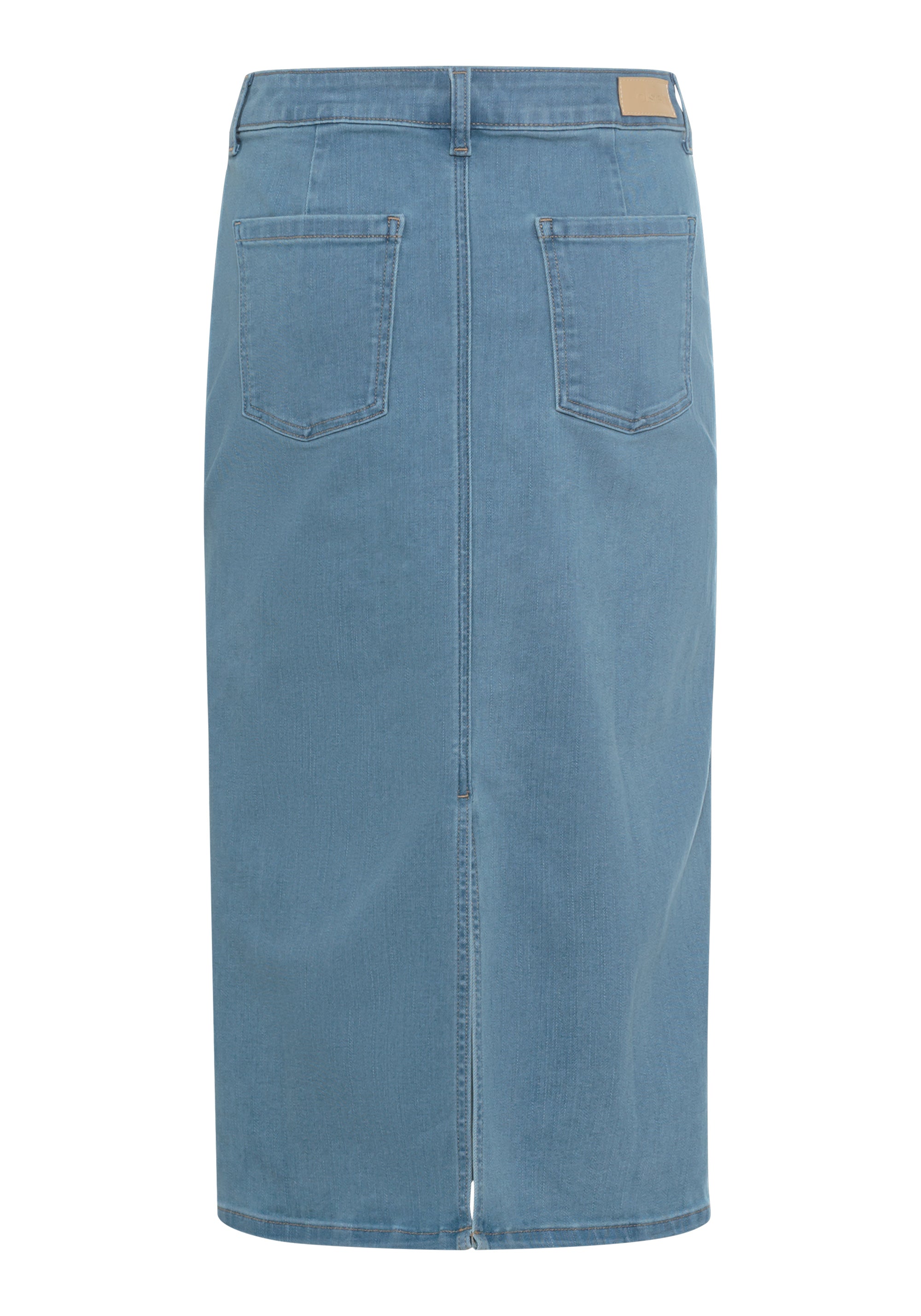 Edmonton Essence™ | Light Wash Midi Jean Skirt