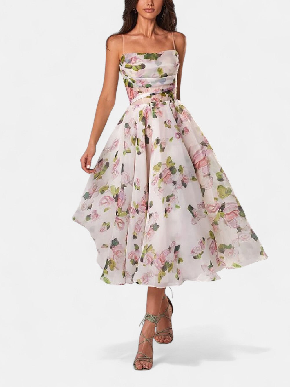 Edmonton Essence™ | Chiffon Floral Midi Dress