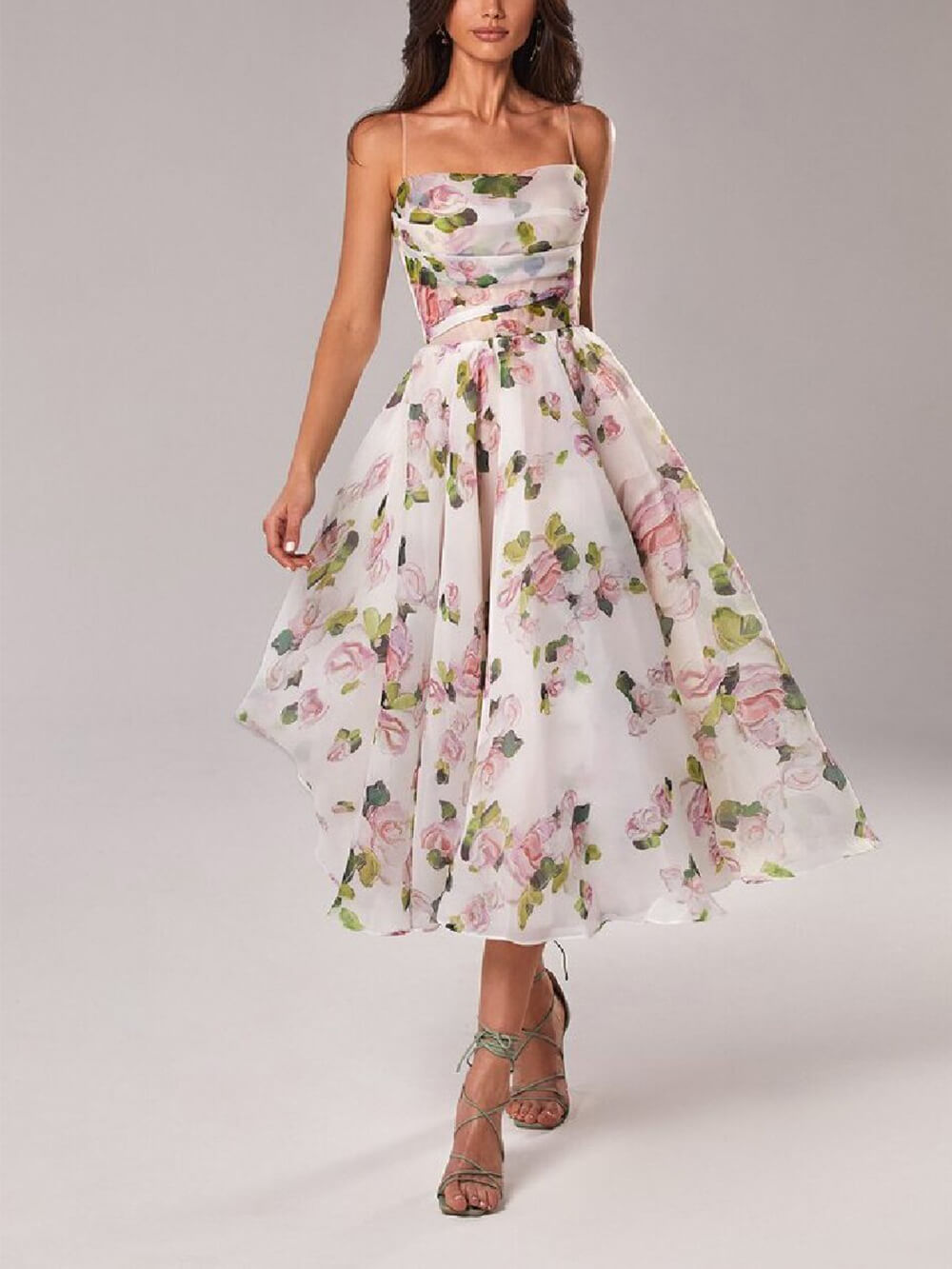 Edmonton Essence™ | Chiffon Floral Midi Dress