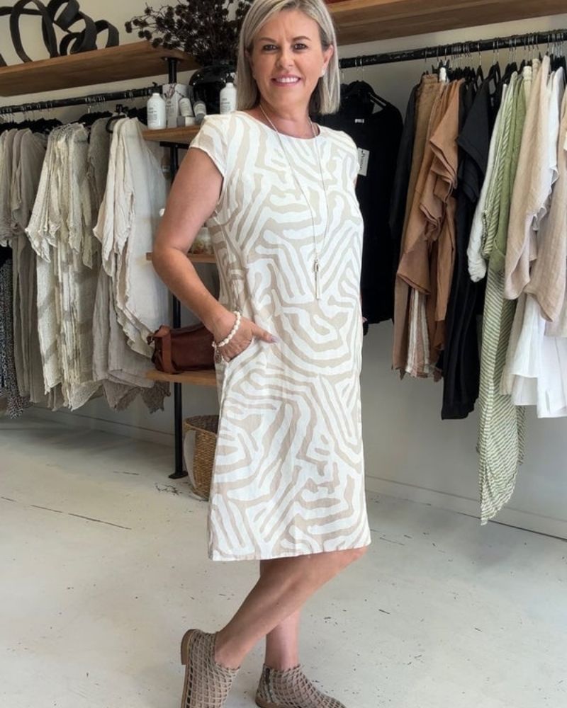 Edmonton Essence™ | Elegant Maze Pattern Dress