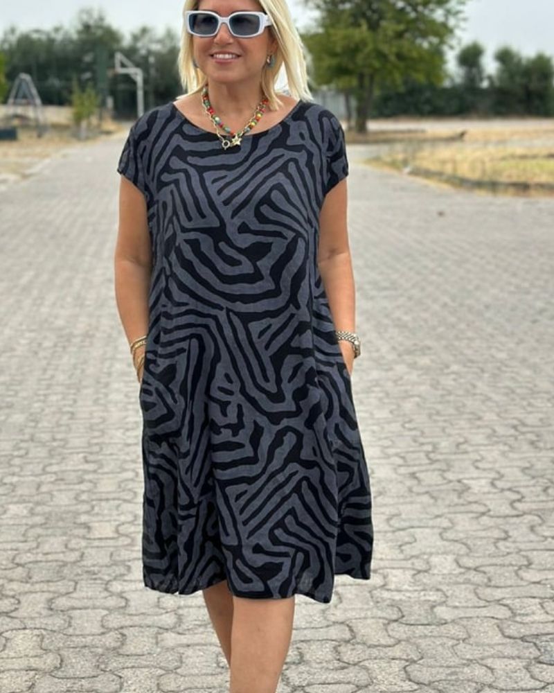 Edmonton Essence™ | Elegant Maze Pattern Dress