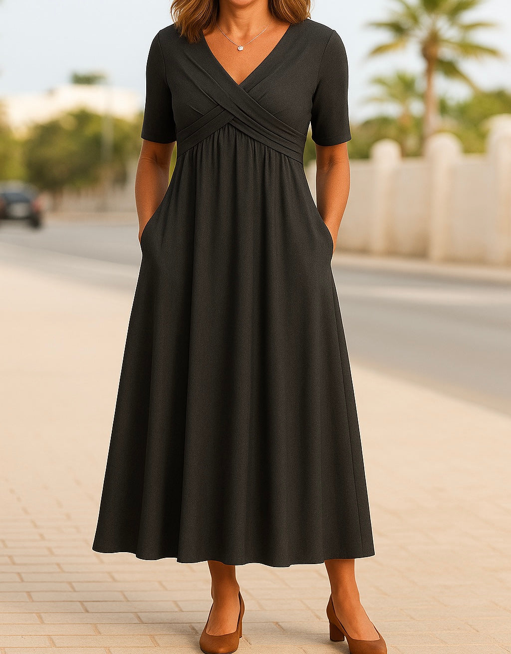 Edmonton Essence™ | Elegant Dress with Belly Coverage