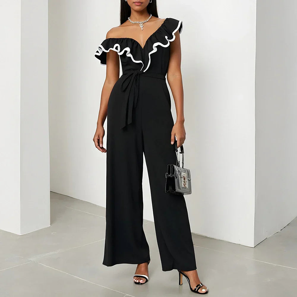 Edmonton Essence™ | Black Ruffle Jumpsuit