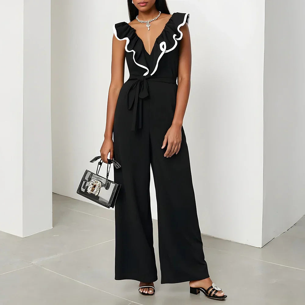 Edmonton Essence™ | Black Ruffle Jumpsuit