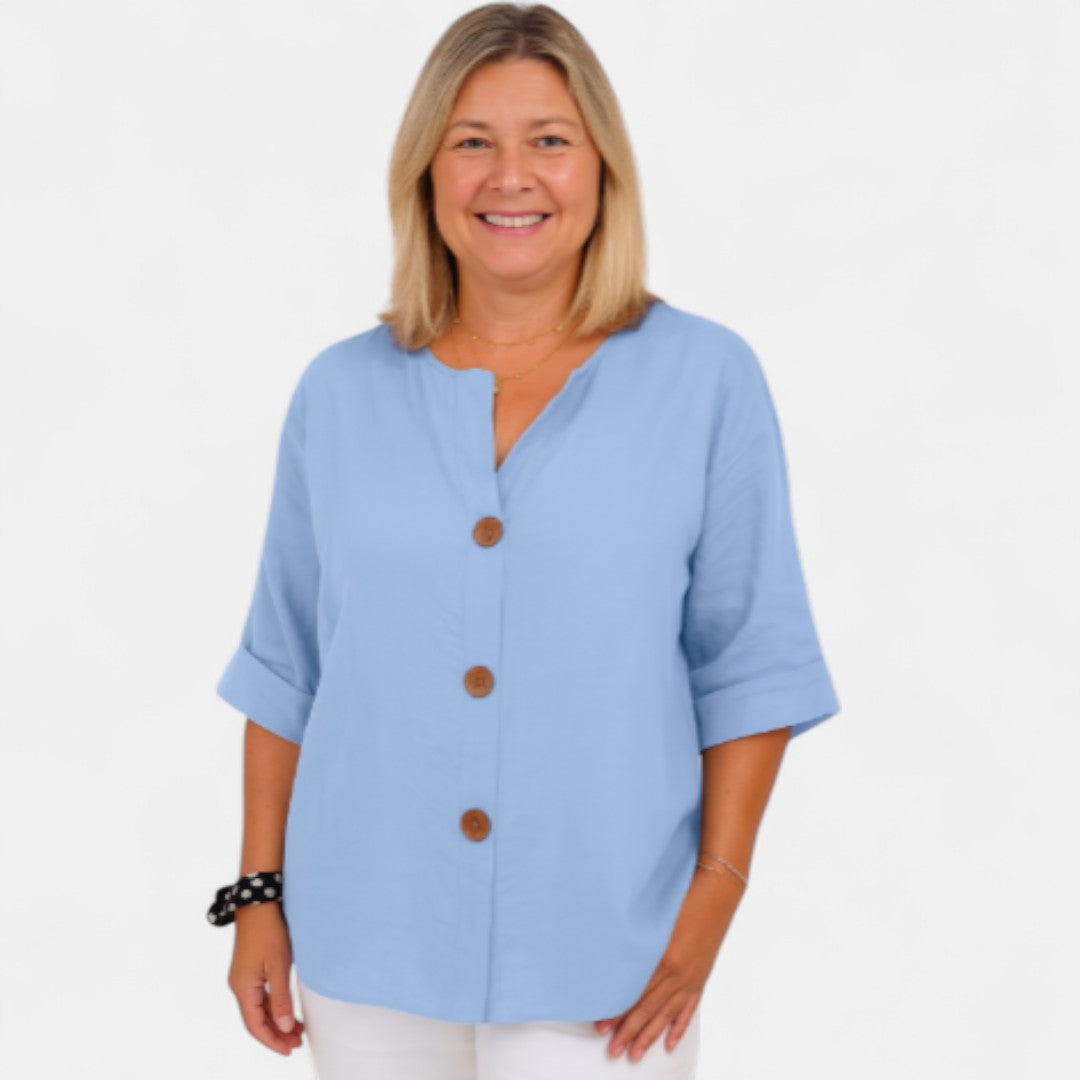 Edmonton Essence™ | Comfortable Loose-Fit Linen Blouse