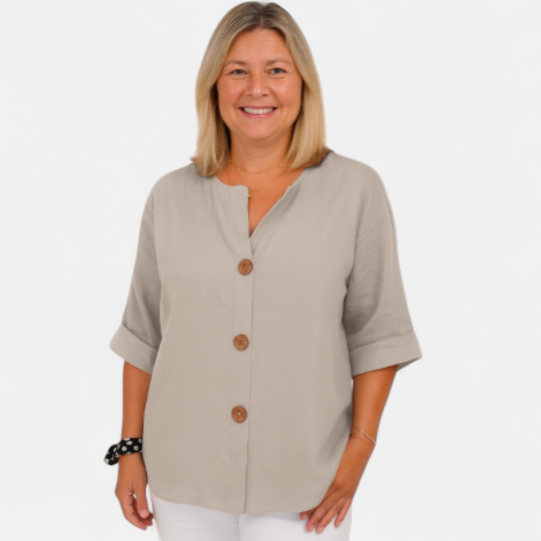 Edmonton Essence™ | Comfortable Loose-Fit Linen Blouse