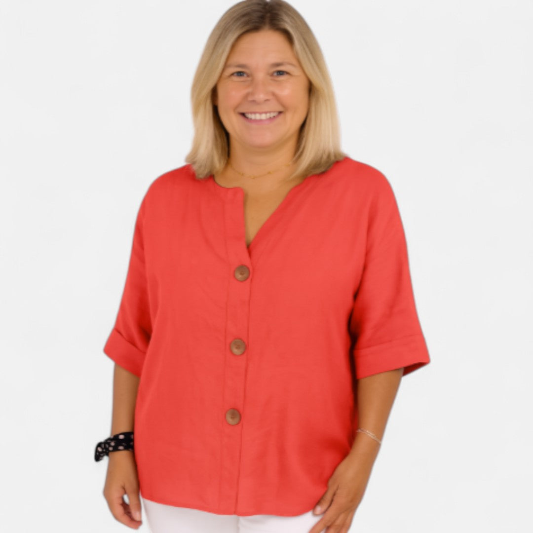 Edmonton Essence™ | Comfortable Loose-Fit Linen Blouse