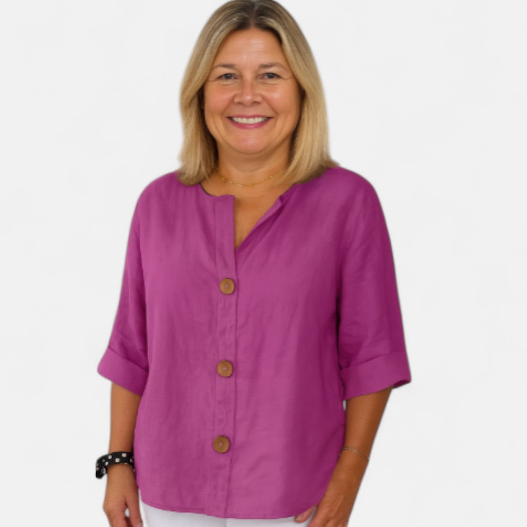 Edmonton Essence™ | Comfortable Loose-Fit Linen Blouse