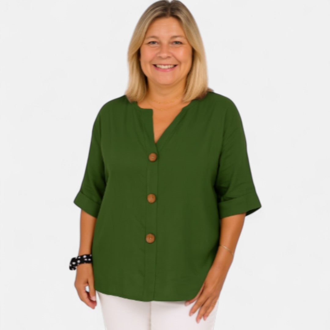 Edmonton Essence™ | Comfortable Loose-Fit Linen Blouse