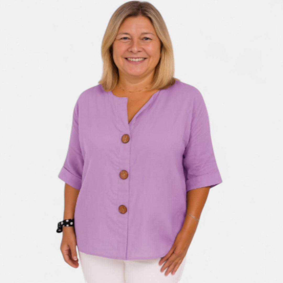 Edmonton Essence™ | Comfortable Loose-Fit Linen Blouse