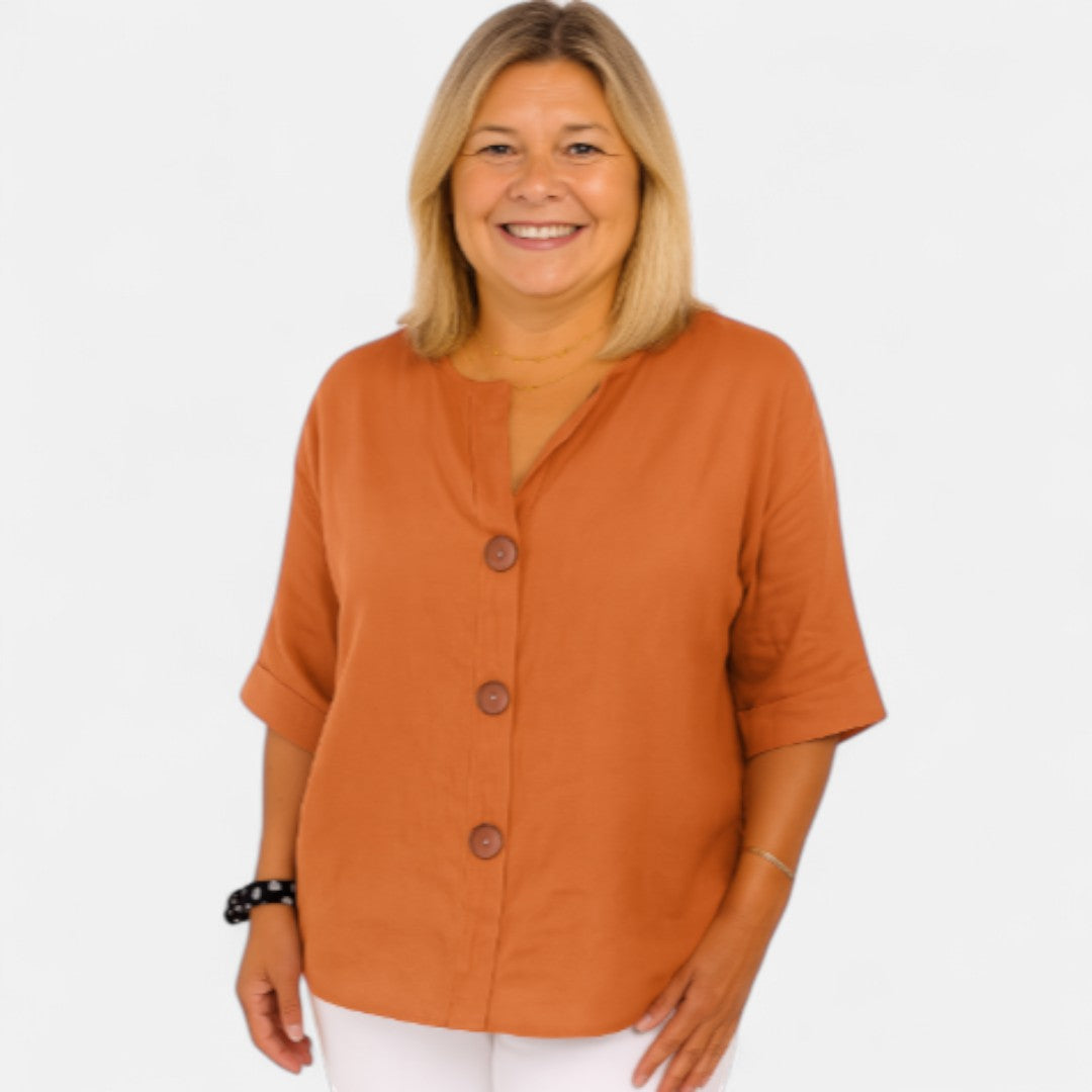 Edmonton Essence™ | Comfortable Loose-Fit Linen Blouse
