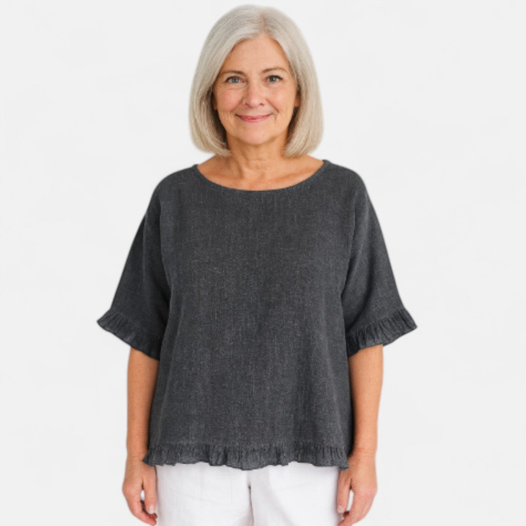 Edmonton Essence™ | Relaxed Fit Ruffle Blouse