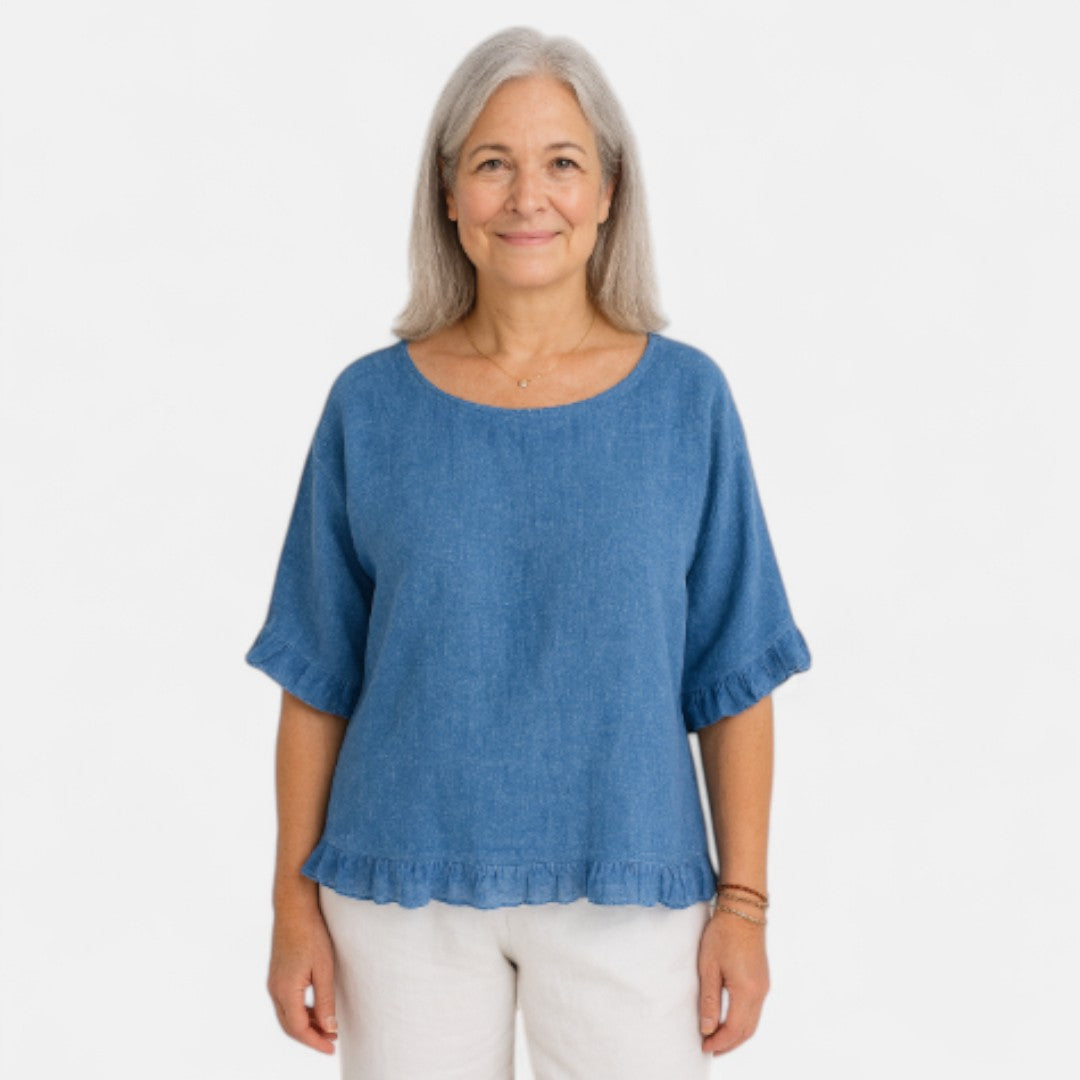 Edmonton Essence™ | Relaxed Fit Ruffle Blouse