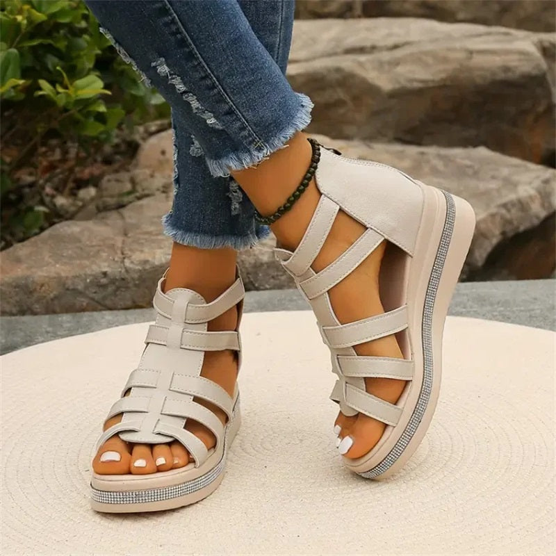 Edmonton Essence™ | Rhinestone Wedge Sandals