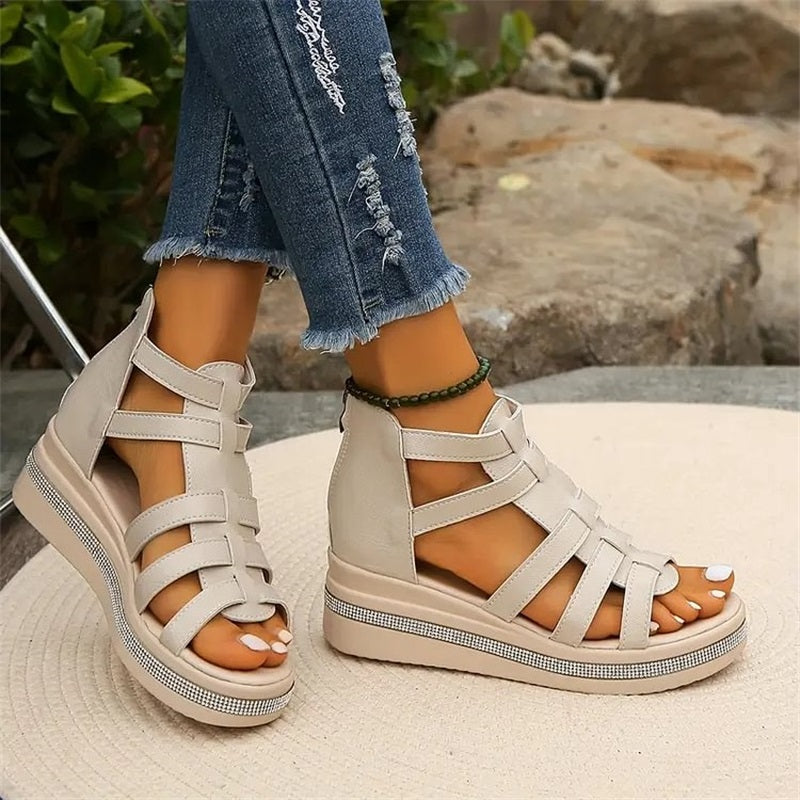 Edmonton Essence™ | Rhinestone Wedge Sandals