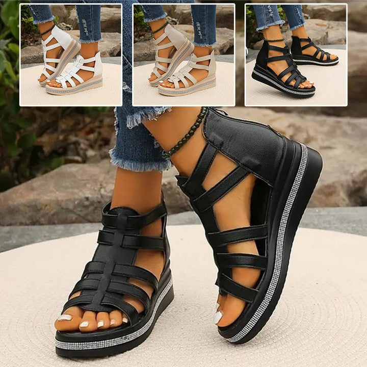 Edmonton Essence™ | Rhinestone Wedge Sandals