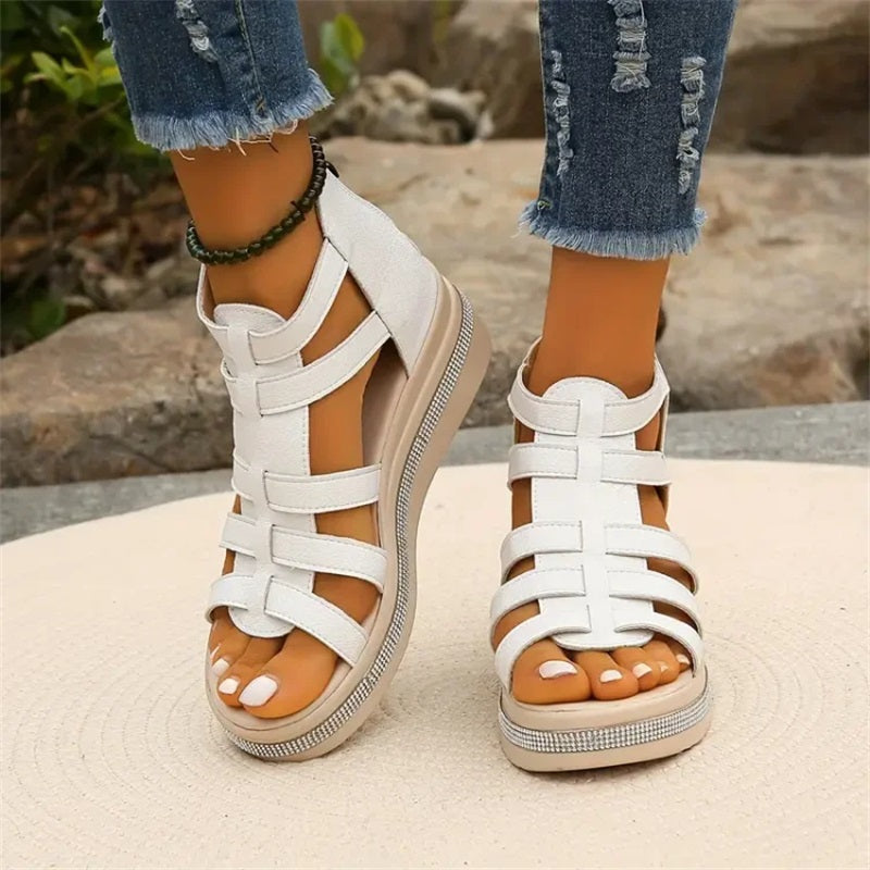 Edmonton Essence™ | Rhinestone Wedge Sandals