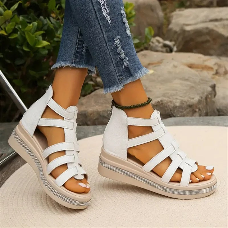 Edmonton Essence™ | Rhinestone Wedge Sandals