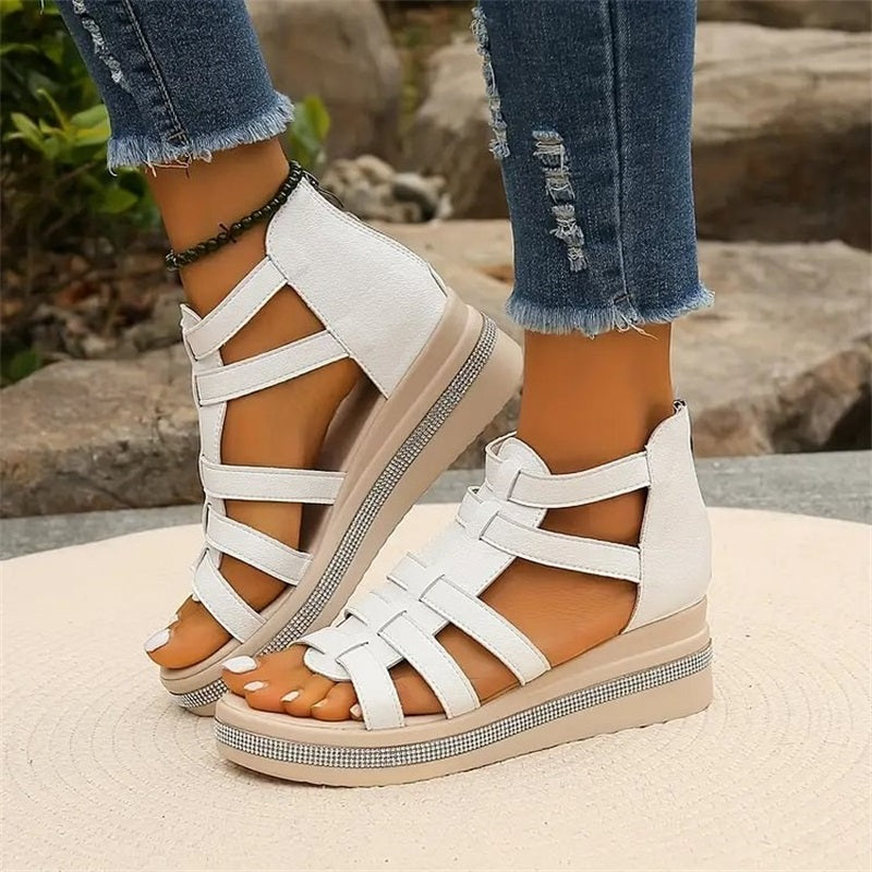 Edmonton Essence™ | Rhinestone Wedge Sandals