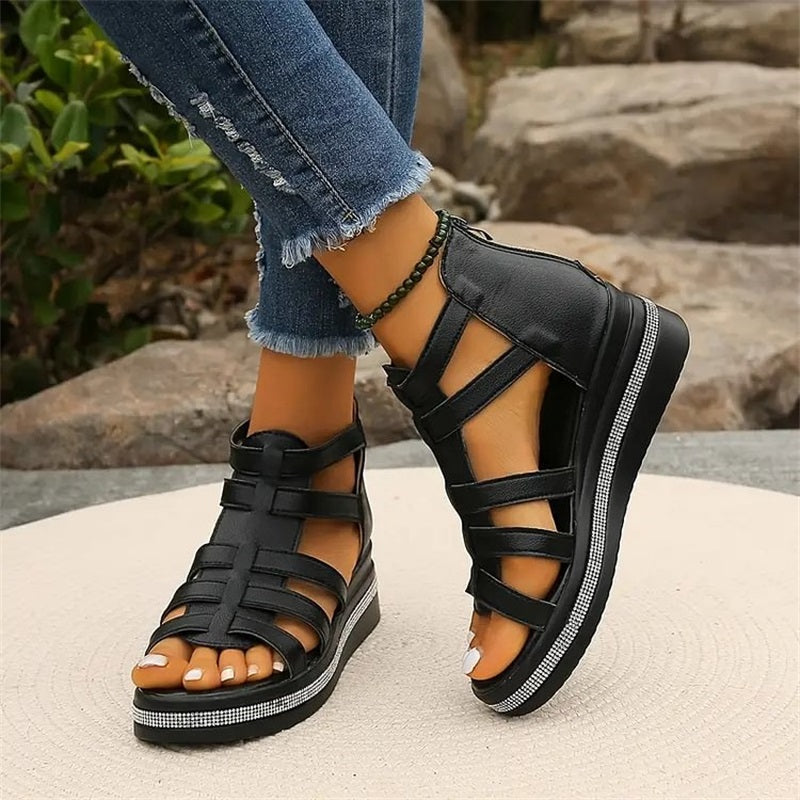 Edmonton Essence™ | Rhinestone Wedge Sandals